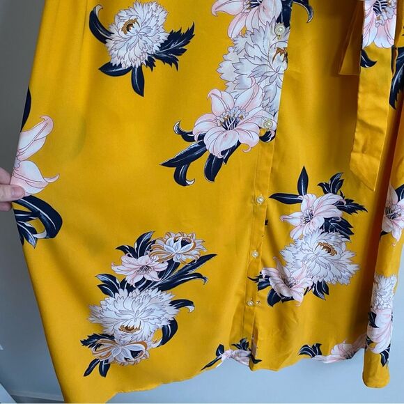 Loft Flutter Floral Print Midi Button Up Sun Dress Size 10 NWT Garden Party - Picture 6 of 9